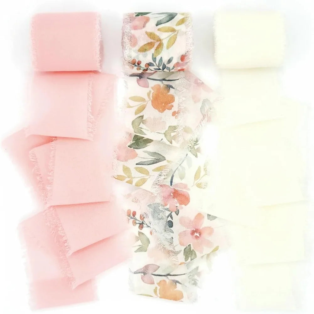 ruban décoratif classique fleurs feuilles franges blanc rose vert bleu marron adhésif 5mètres largeur4cm
