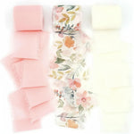 ruban décoratif classique fleurs feuilles franges blanc rose vert bleu marron adhésif 5mètres largeur4cm