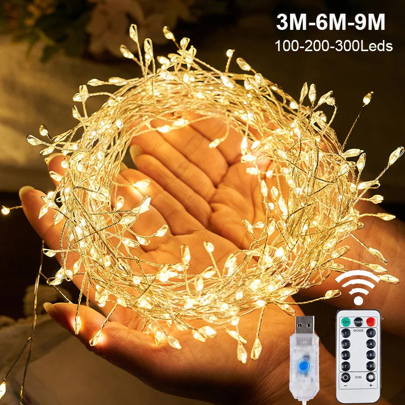 guirlande lumineuse led blanc effets multicolores télécommande noël décoration intérieure festive 3m 6m