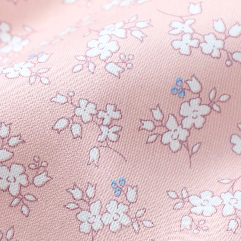 tissu coton biodegradable 160x50cm floral rose clair violet jaune bleu ciel classique