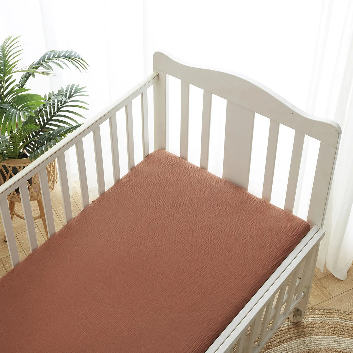 draps lit bébé coton fleurs pois blanc vert rose beige moderne élastique doux maternité