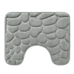tapis antidérapant moderne gris galets salle bain absorbe l'eau doux 50cm 40cm