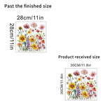 sticker adhésif moderne multicolore tournesol fleurs herbes sauvages décoration wc toilettes couvercle réfrigérateur illustration