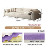 canapé moderne bois scandinave beige coussins dimension 280cm 100cm 75cm
