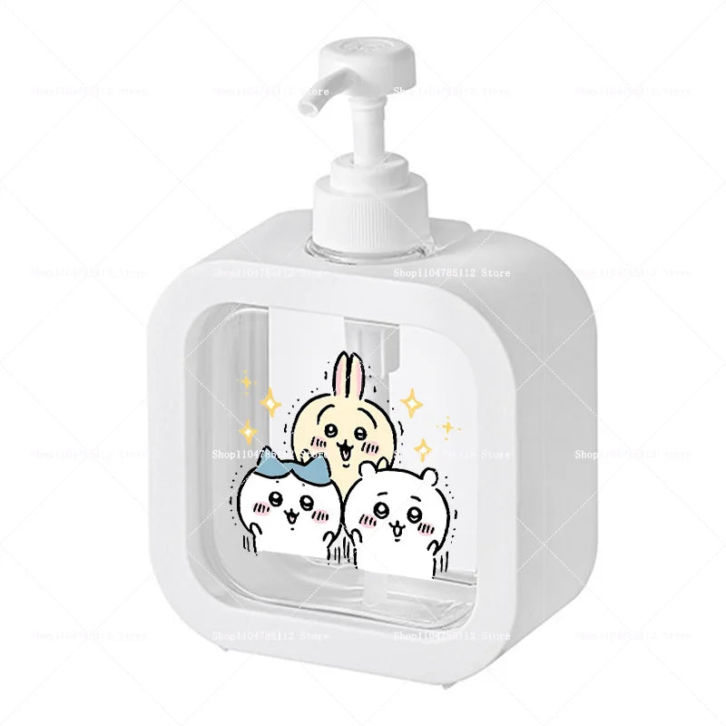 distributeur savon liquide rose dessins animés personnages mignons transparent moderne poignée pompe rechargeable