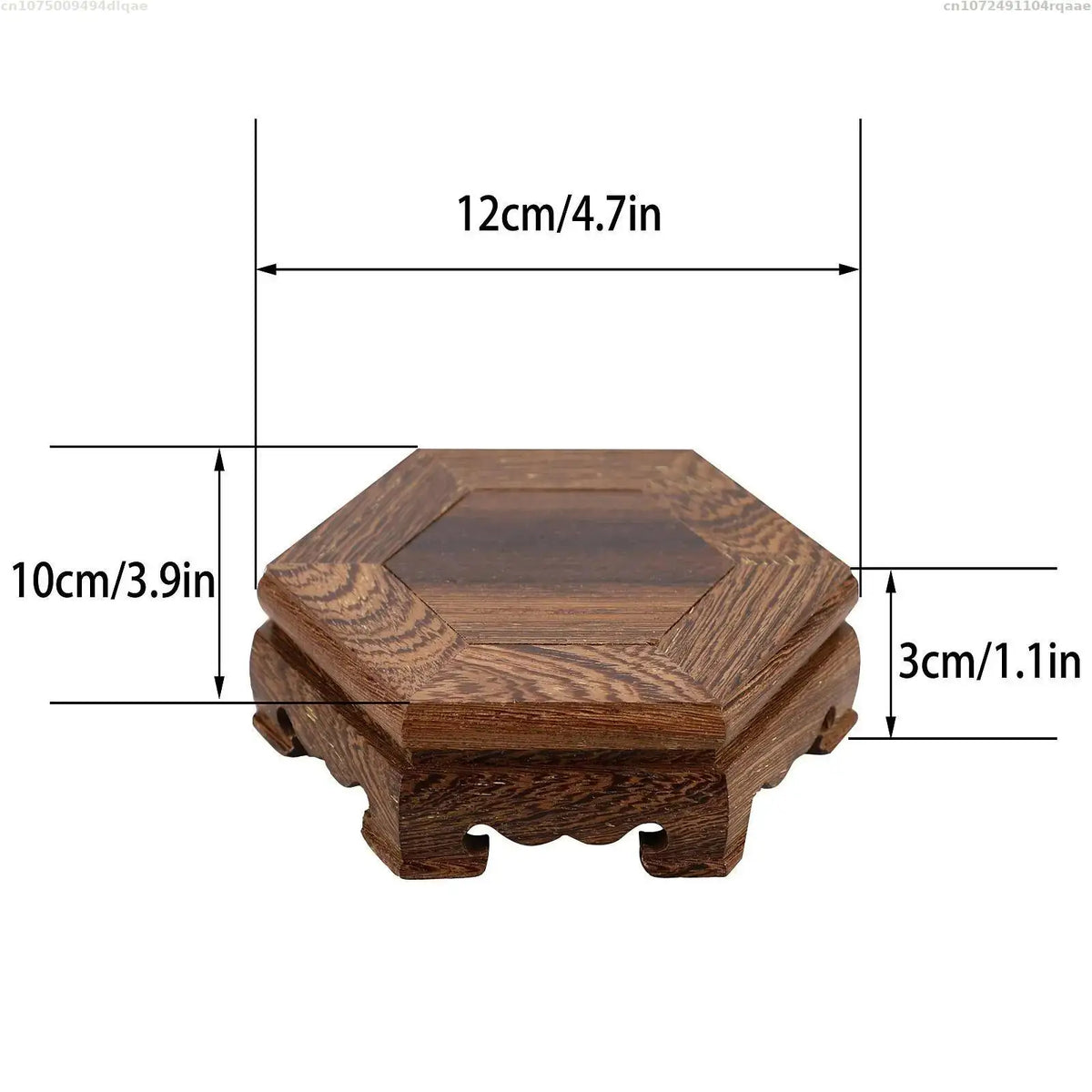 supports plantes étagère bois marron statuette bouddha bol céramique table basse vintage stand thé
