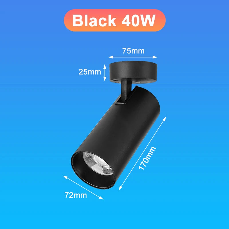 projecteur led pliable spot noir moderne 15w 40w vis câbles aluminium minimaliste