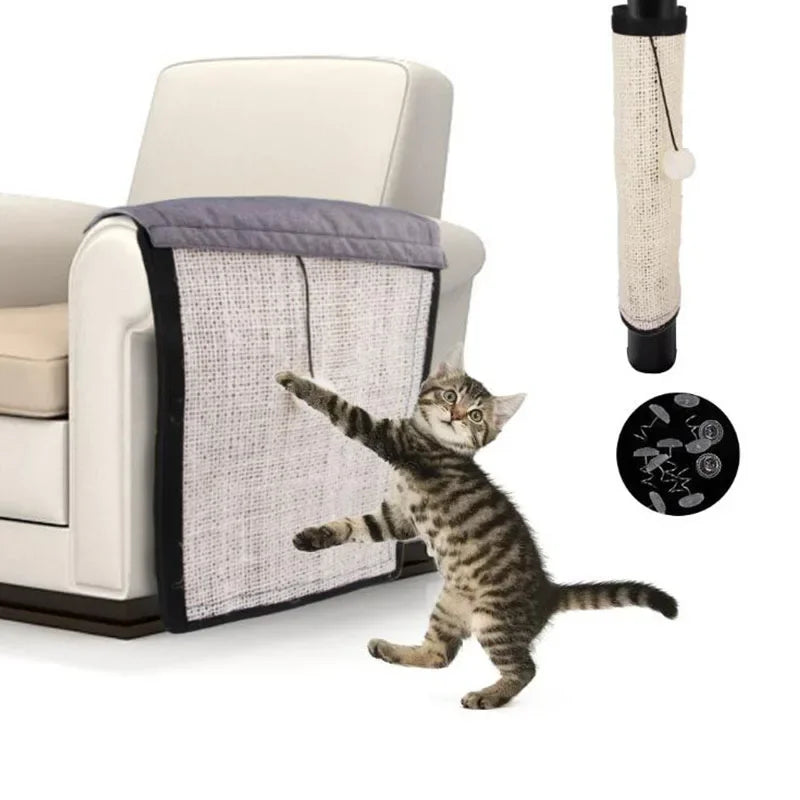 tapis sisal griffoir moderne protecteur meuble chat texture rugueuse beige gris noir