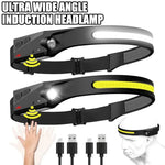lampe frontale rechargeable led usb camping pêche nuit course silicone élastique multifonctionnelle