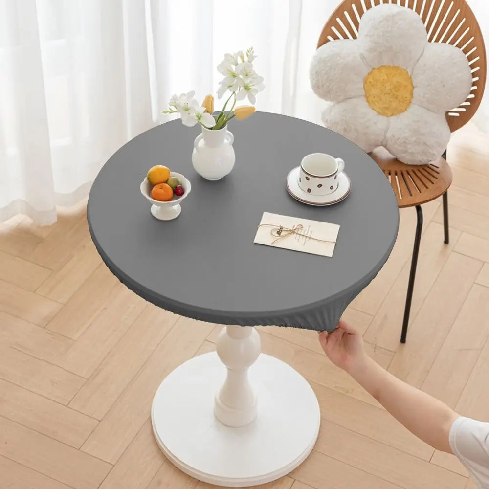 housse table moderne orange gris 60cm 80cm polyester réutilisable été