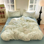 parure lit enfant fille housse couette fleurs coton doux pièces rose