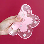 serviettes table moderne rose clair blancs fleurs paillettes translucides silicone anti dérapantes