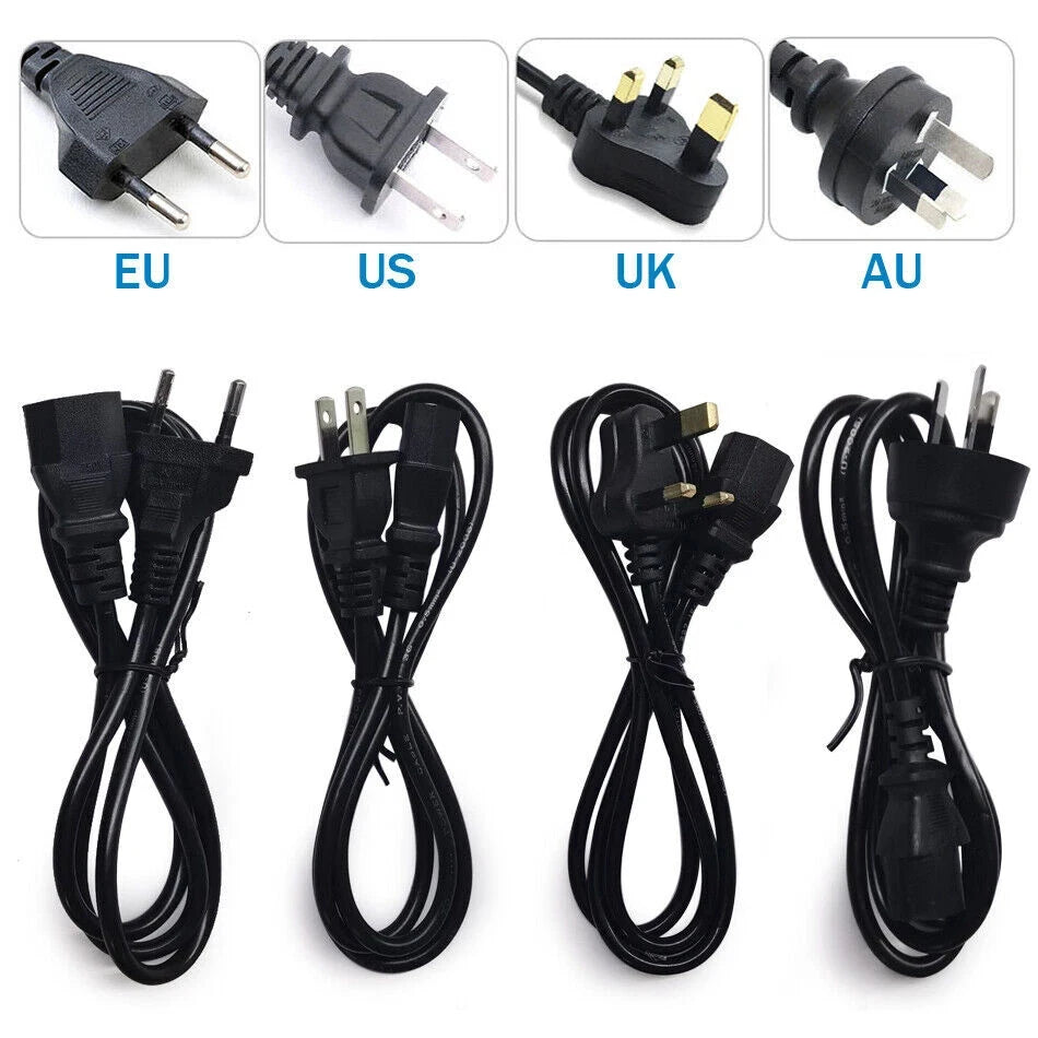 transformateur éclairage 12v 5a noir prise us uk eu led 60w adaptable cable international