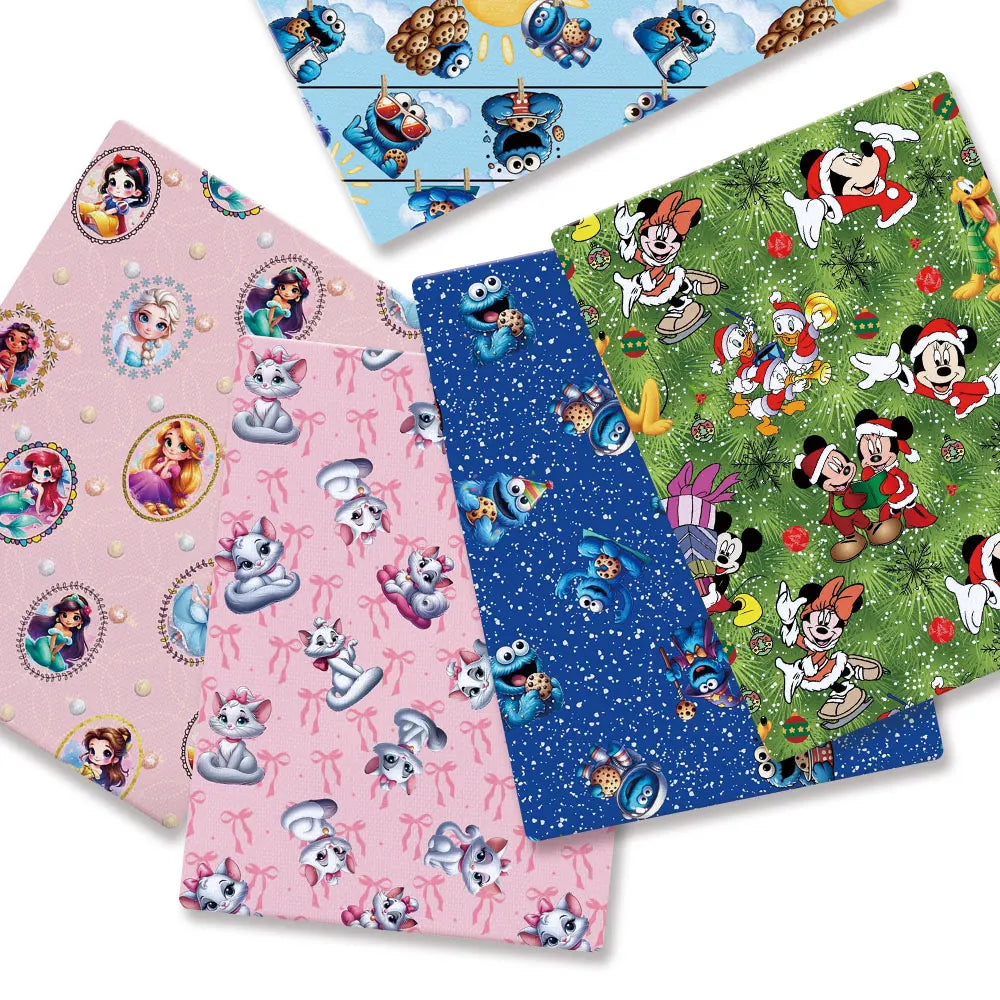 papier cadeau rose bleu vert motif dessin animé chat licorne enfant fille