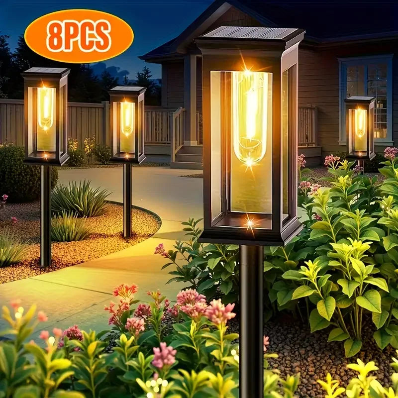 lumière solaire jardin auto allumage 6v transparente moderne noire piquetextérieur