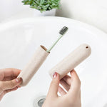 boîte rangement réutilisable moderne brosse dents rose bleu vert beige