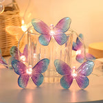 guirlande lumineuse papillons transparents violet bleu vert rose anniversaire mariage noël féerique
