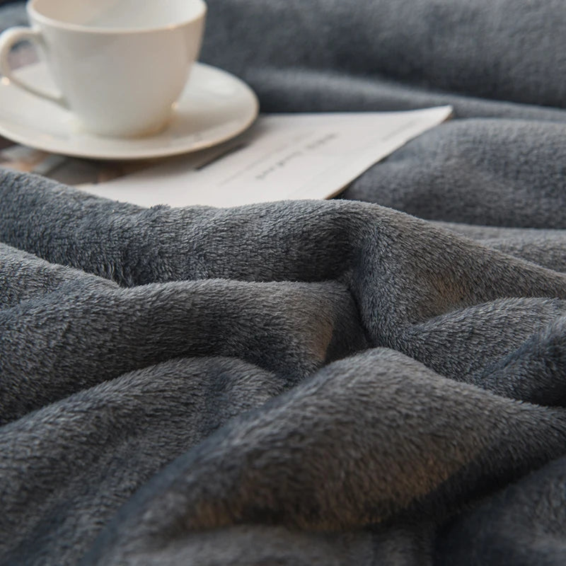 couverture laine gris beige moderne douce anti boulochage portable hospitalière hiver voyage pique nique