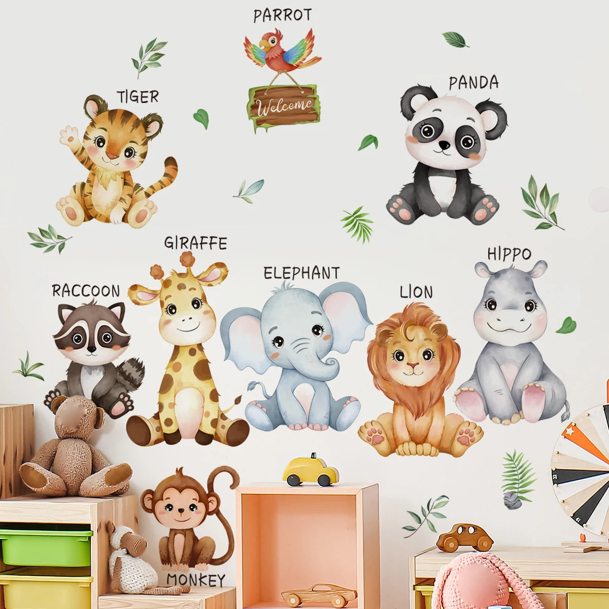 Stickers muraux safari pour salle de jeux