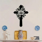 Croix en fer noir décoration murale design Ombre Interieur