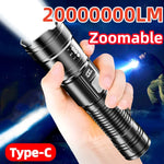 lampe torche noire rechargeable led oled zoom 500mètres durable texturée compacteextérieur camping