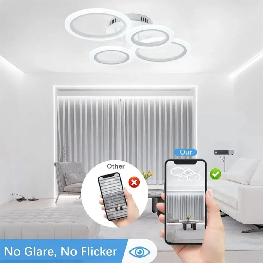 lampe led moderne minimaliste blanc intensité réglable télécommande chambre salon