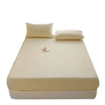 drap housse taies oreiller tissu lisse couleur blanche bleu rose moderne minimaliste élastique queen