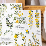 autocollants decoratifs fleurs feuilles papillons abeilles multicolores brodees scrapbooking journal decoration craft