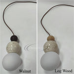 suspension lumineuse moderne boules bois naturel finition mat blanc marron beige