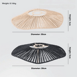 suspension lumineuse tissée noir beige moderne artisanal fan shaped opaquer