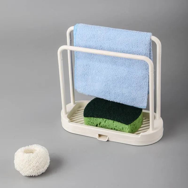 porte savon porte serviette moderne rangement évier salle bain blanc fixations invisibles serviettes gants
