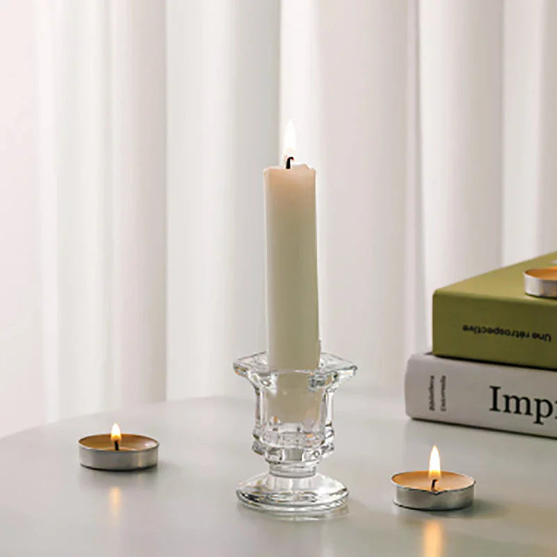 support bougie transparent gravé décoration maison classique bougies decoration intérieur cadeau mariage idéal