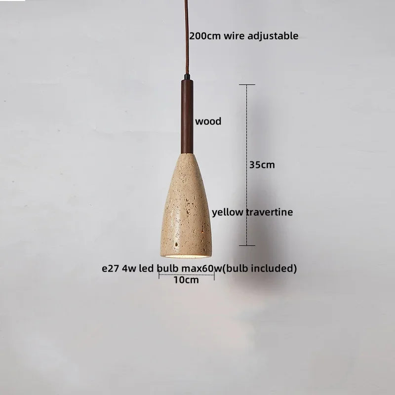 suspension lumineuse moderne pierre naturelle blanc brun lustre salon cuisine chambre minimaliste