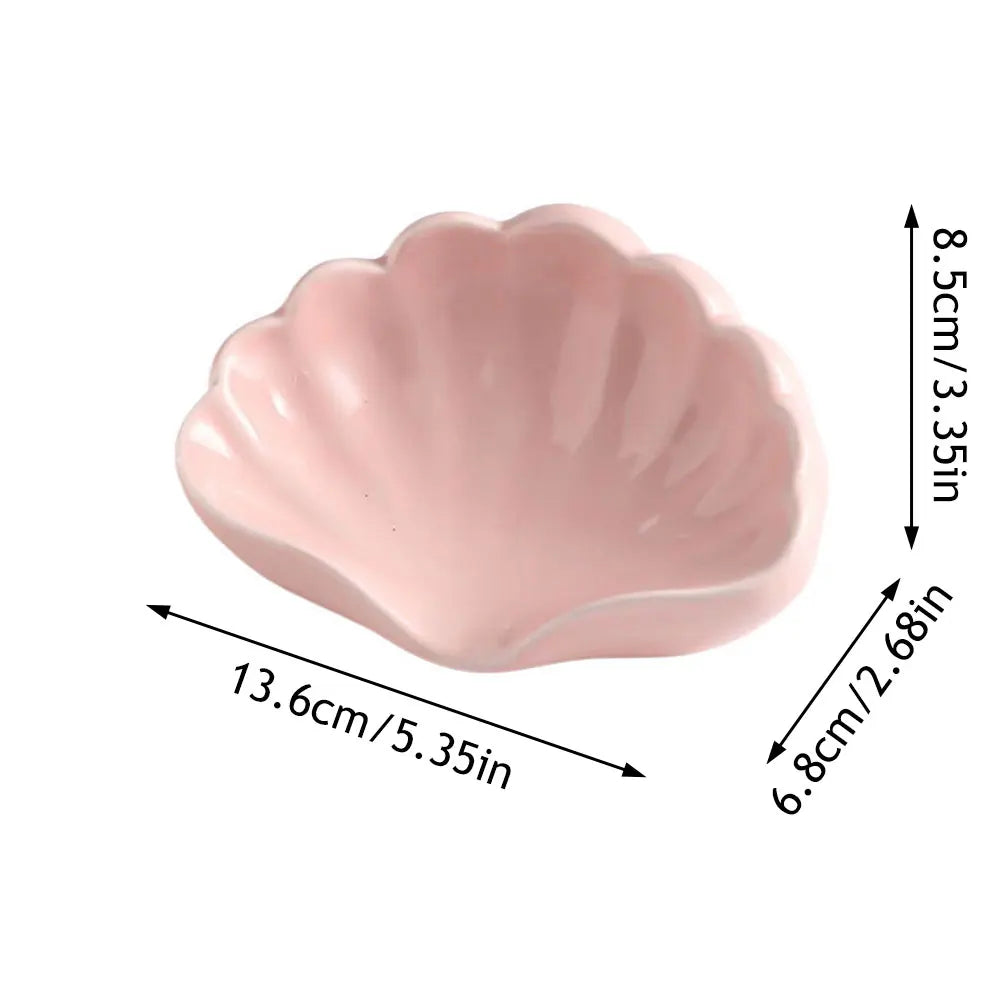 assiette savon coquillage moderne rose clair blanc salle bain rangement plateau opacité