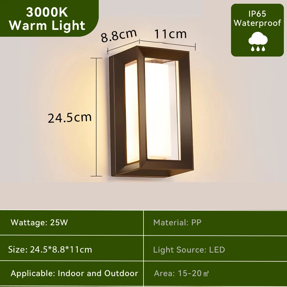 lampes murales led modernes noir blanc marron clair extérieur intérieur blanc froid blanc chaud
