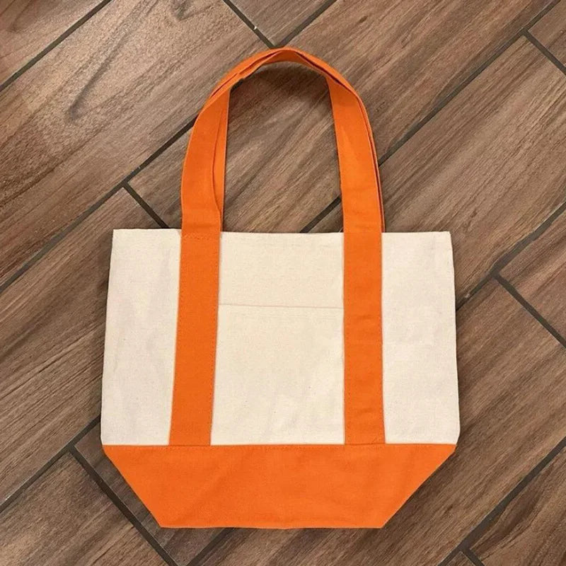 sac fourre tout toile décontracté polyvalent femme ouvert rectangulaire casual vert jaune rouge bleumarine