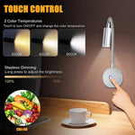 lampe lecture flexible moderne noir argent interrupteur tactile led rechargeable via usb