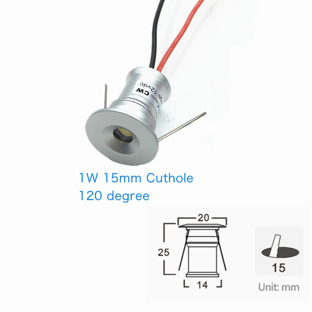 Downlight LED mini 1W 3W argenté moderne grille aluminium câble tissage 3000K 4000K 6000K