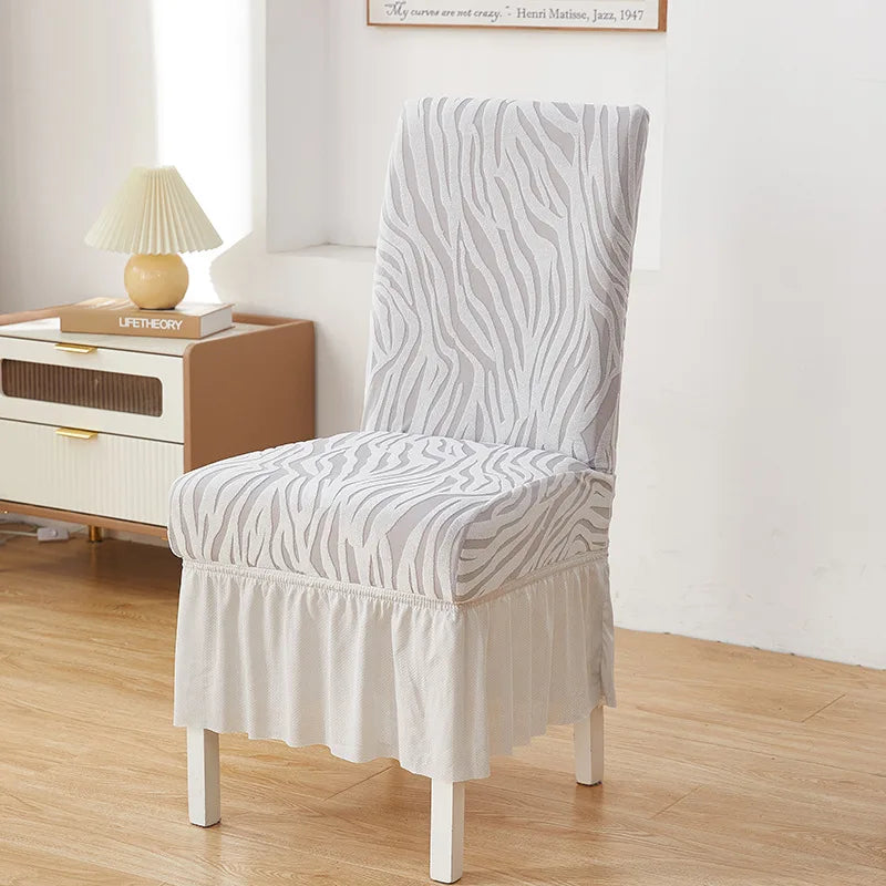 housse chaise moderne imprimé feuilles élastique décoration salon salle manger maison