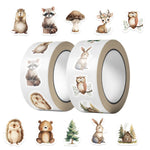 rubans adhésifs décoratifs animaux forêt personnages dessin animé blanc marron vert gris illustrations écolier