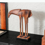 sculpture moderne cheval cuir marron décoration intérieure art abstrait animal compagnie ornement fixe sans