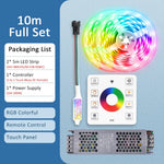 ruban led cob rgbic 24v multicolore 480 diodes 50000h moderne adhésif télécommande