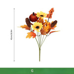 décoration intérieure bouquet fleurs artificielles automnales orange rouge vert noël halloween rustic