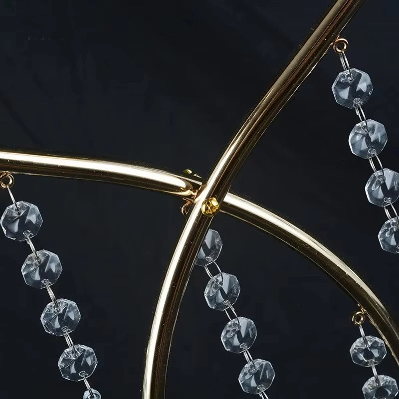 chandelier métal or bougies blanches décor mariage festif élégant table centro