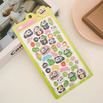 sticker 3d animaux mignons cartoon violet bleu rose vert clip
