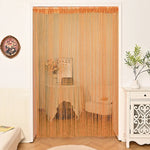 rideau porte transparent franges decoratif or violet rose moderne chambre