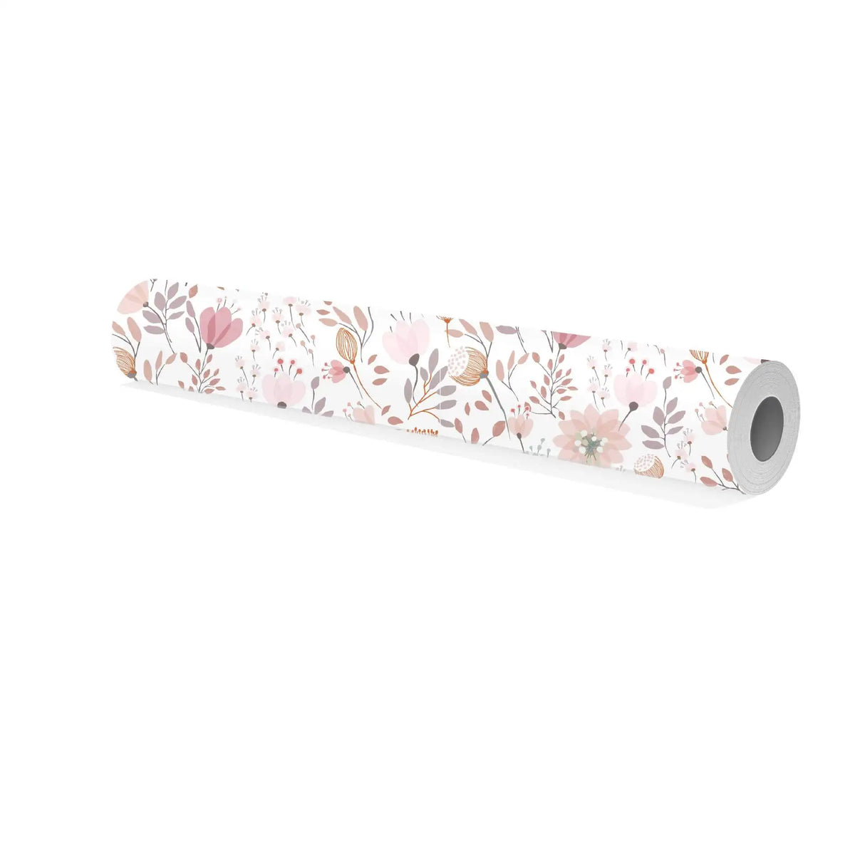 papier peint floral moderne fleurs feuilles blanc rose pâle vert clair autocollant mur amovible