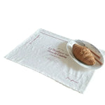 serviettes table blanches imprimées moderne cuillère fourchette assiette croissant respectueux environnement diatomées boue minimaliste
