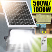 lampe solaire extérieure 170 led télécommande panneau photovoltaïque support mural jardin ambiance moderne
