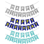guirlande fanions happy birthday bleu rose noir gris vert turquois festif anniversaire enfant mariage